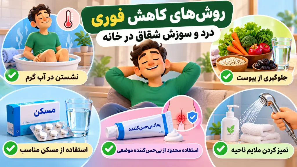 درمان شقاق مقعدی؛ بهترین روشهای خانگی، دارویی و درمان تخصصی فیشر 4 روشهای کاهش فوری درد و سوزش شقاق در خانه